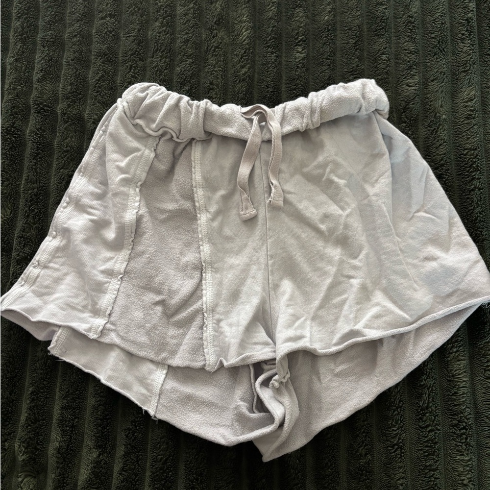 Urban Outfitters Light Gray and White Lightweight Comfy Shorts